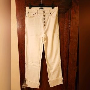 Abercrombie and Fitch,  Ultra High Rise Straight,  Ivory Jeans, 6R/28